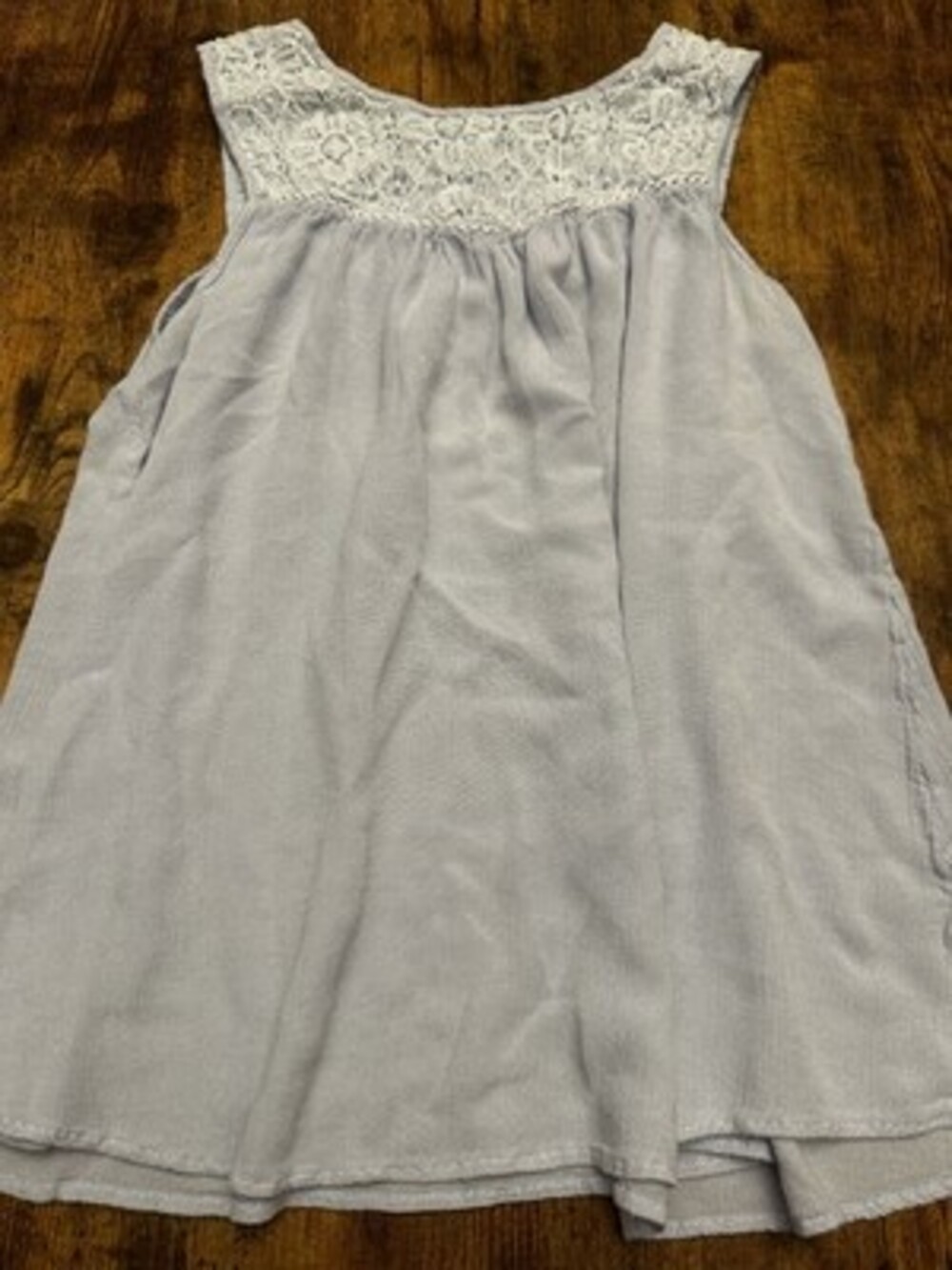 Maison Coupe Powder Blue Lace Yoke Sleeveless Blouse